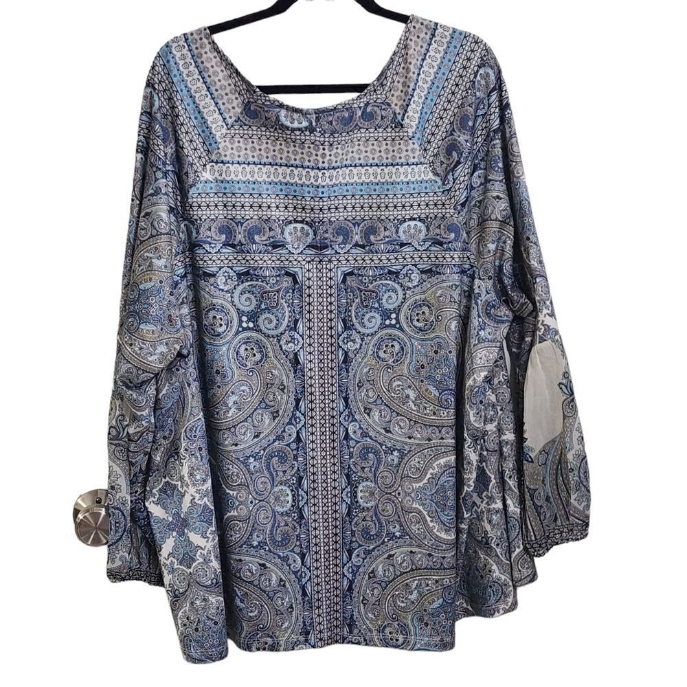 Catherines paisley long sleeve top 3X